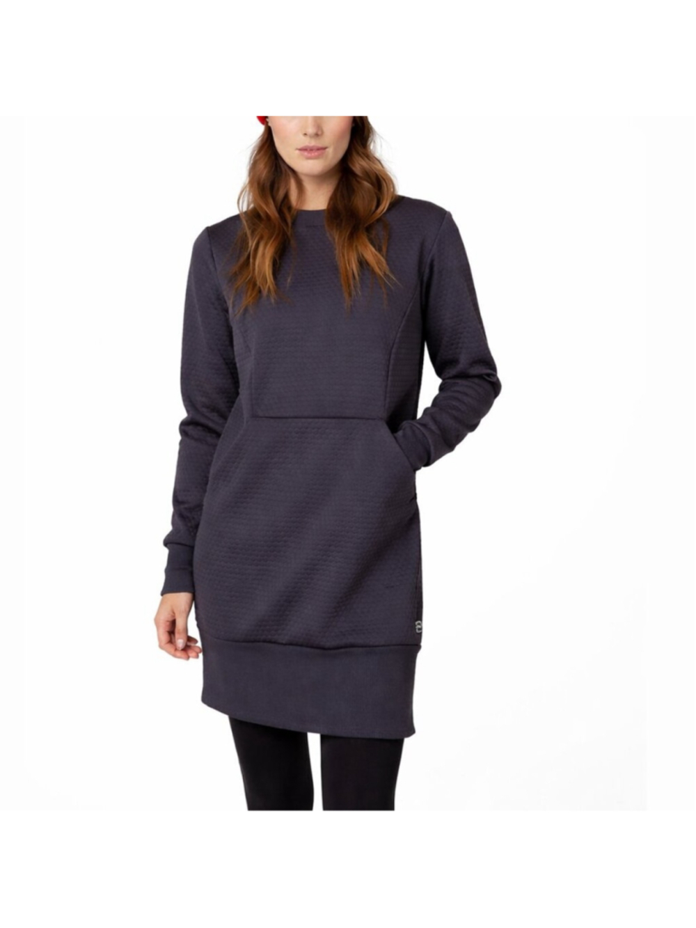 HELLY HANSEN Hytte Long Sleeve Sweatshirt Sweater Dress Grey Small Quilted Cozy